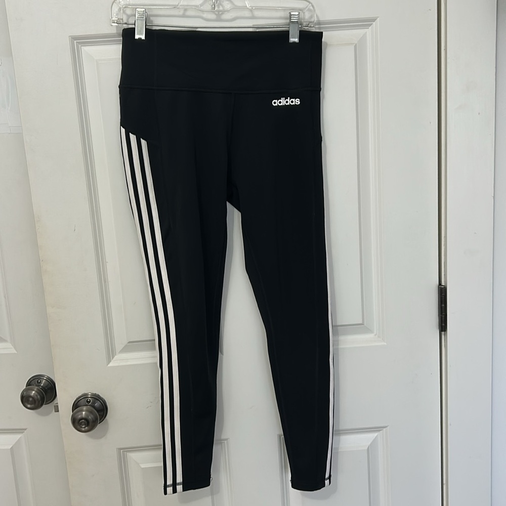 Adidas Climalite Leggings size medium black running athletic